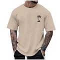 Big Mens T Shirts Coconut Palm Trees Print Fashion Mens T Shirt Graphic Short Sleeve Crew Neck Funny Mens T Shirts Breathable Regular Fit Designer Clothes for Men Personalised 2-Khaki 4XL